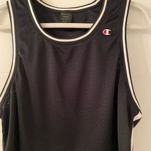 Champion Black Mesh cropped Tank. M